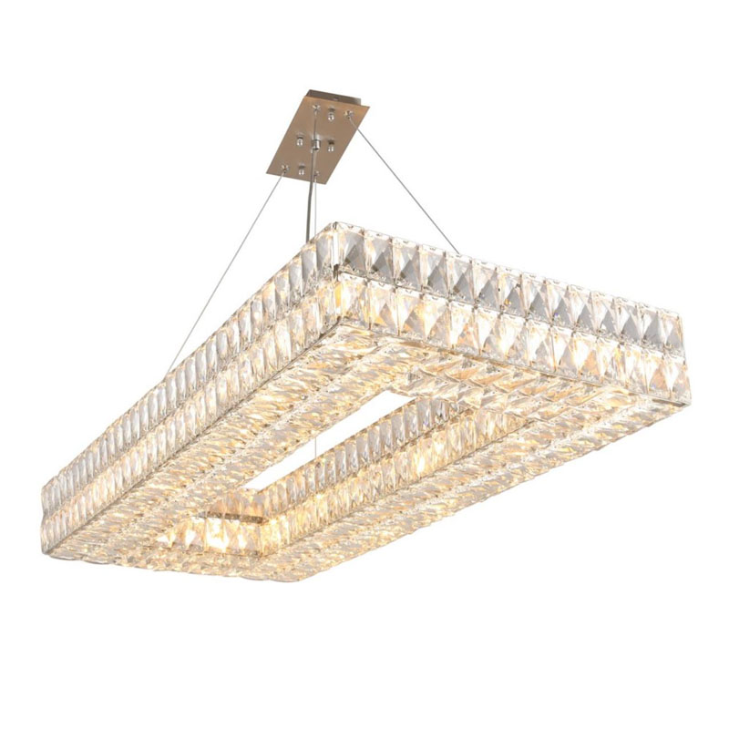 Люстра Crystal Regena Silver Rectangle Chandelier 100 Прозрачный Хром в Краснодаре | Loft Concept 