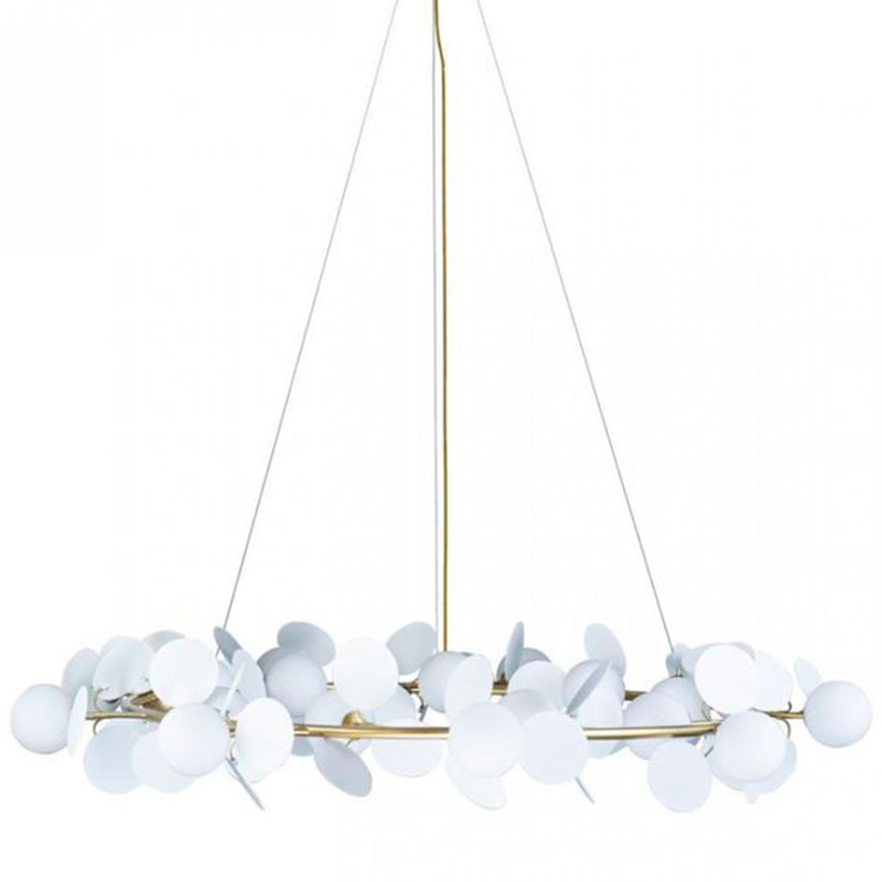 Люстра MATISSE Chandelier White диаметр 130 Белый Золотой в Краснодаре | Loft Concept 