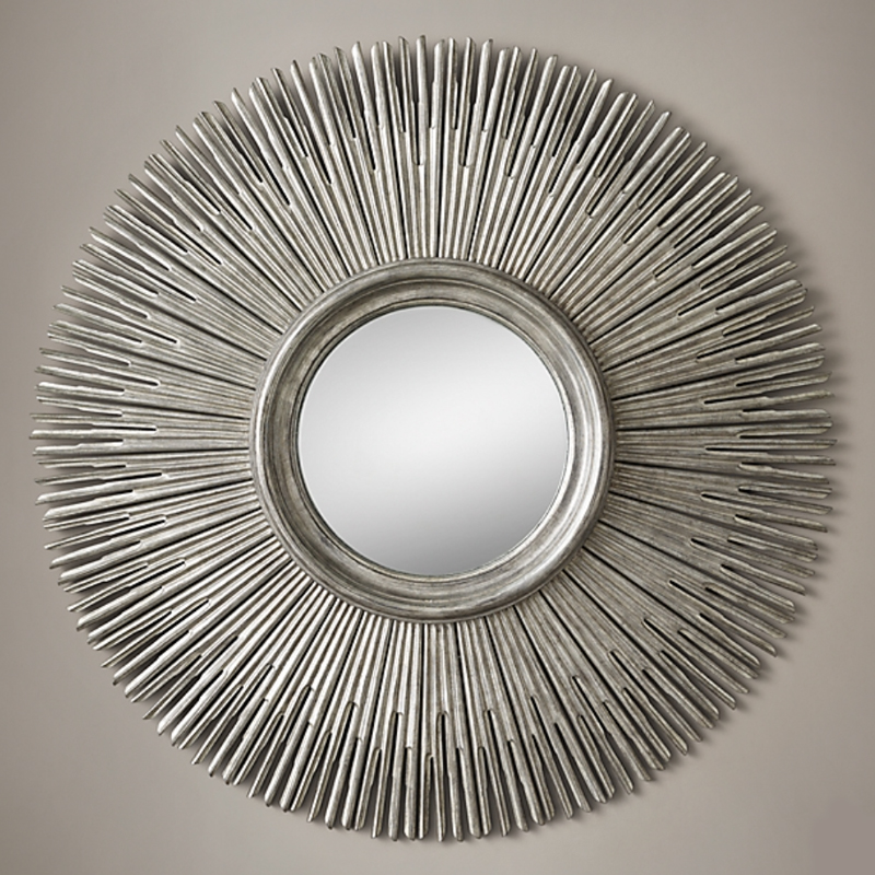 Restoration Hardware ROUND SUNBURST MIRROR Silver Серебро винтаж в Краснодаре | Loft Concept 