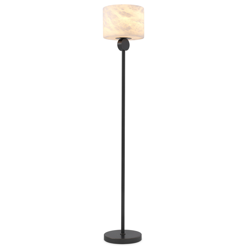 Торшер Eichholtz Floor Lamp Etruscan Bronze Темная бронза Белый в Краснодаре | Loft Concept 