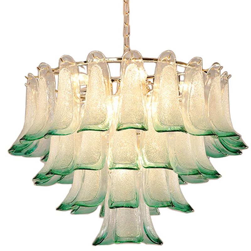 Люстра Peacock Chandelier Золотой Прозрачное Стекло Зеленый в Краснодаре | Loft Concept 