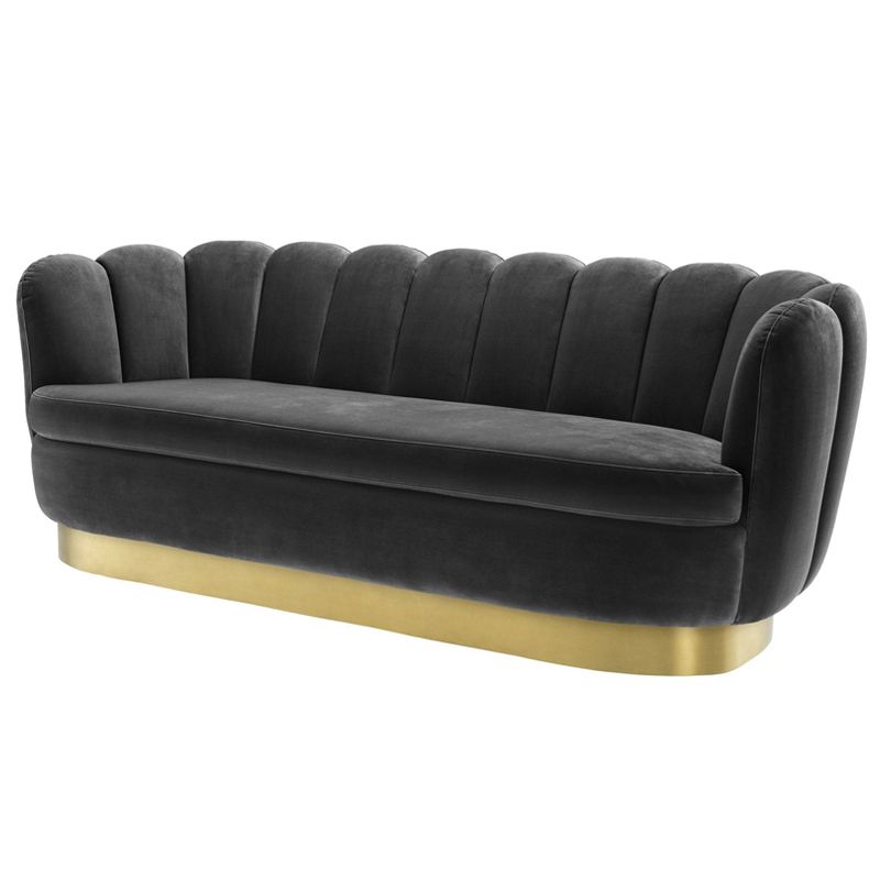 Диван Eichholtz Sofa Mirage dark grey Серый Латунь в Краснодаре | Loft Concept 