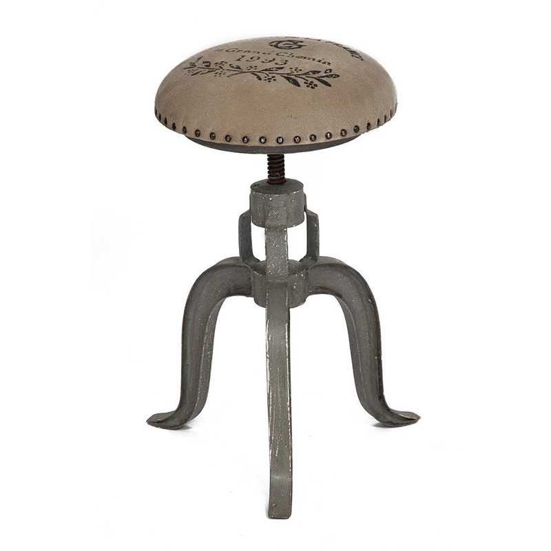 Барный стул Antique Metal Bar Stool Серый Бежево-серый в Краснодаре | Loft Concept 