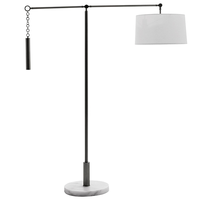 Торшер Arteriors NEWARK FLOOR LAMP Black Черный Белый в Краснодаре | Loft Concept 