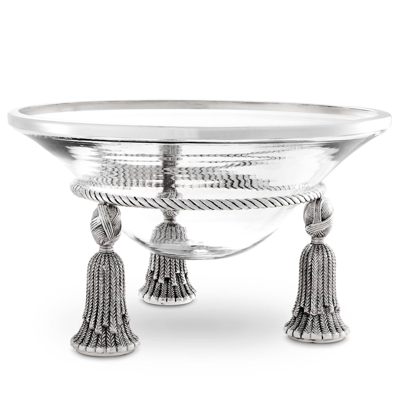 Чаша Eichholtz Bowl Tassel silver Прозрачный Серебряный в Краснодаре | Loft Concept 