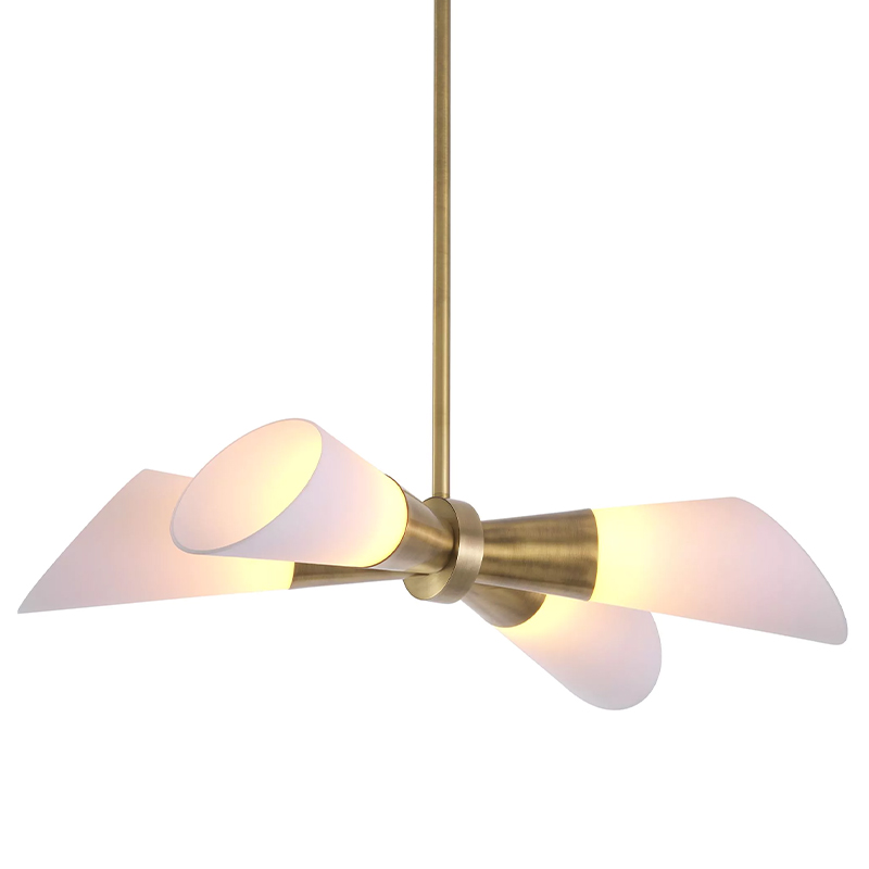 Люстра Eichholtz Ceiling Lamp Papillon Латунь Белый в Краснодаре | Loft Concept 