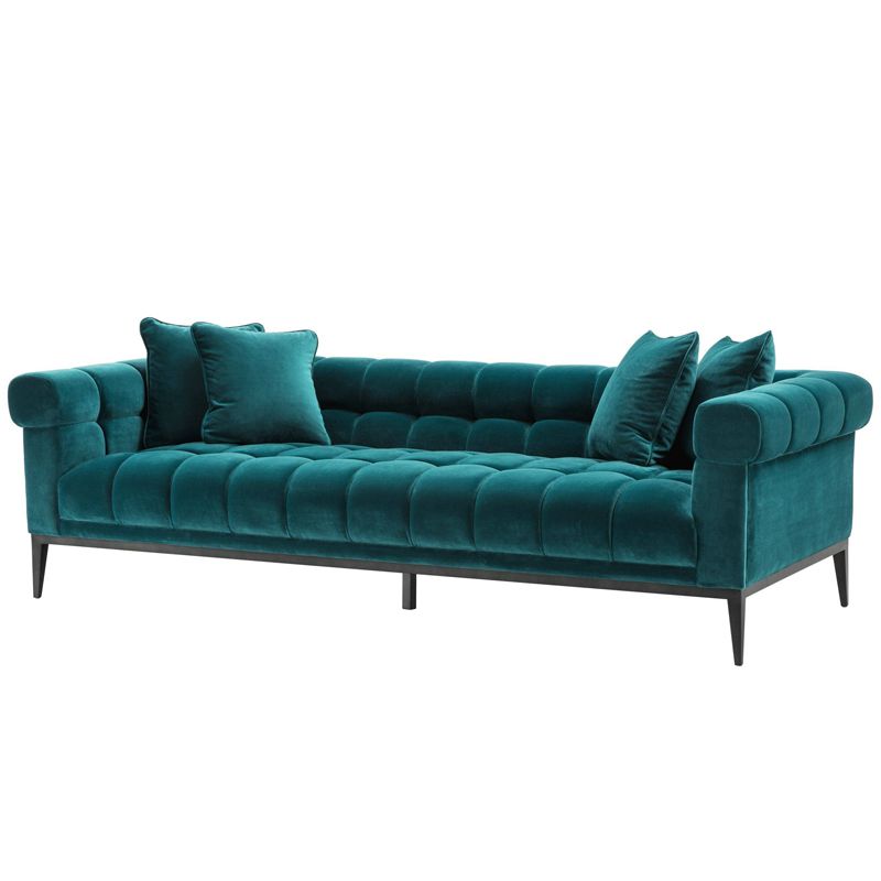 Диван Eichholtz Sofa Aurelio sea green Бирюзовый Черный в Краснодаре | Loft Concept 