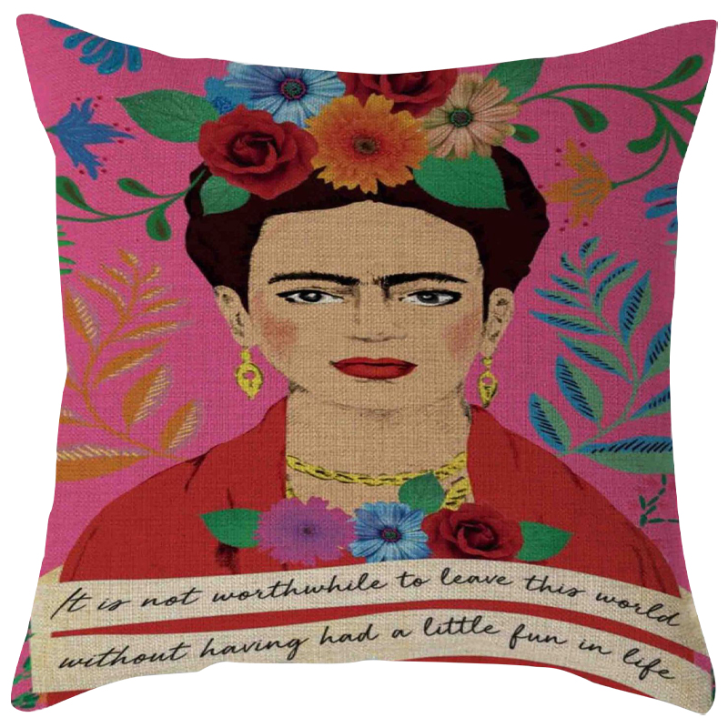 Декоративная подушка Frida Kahlo 16 Розовый Мульти в Краснодаре | Loft Concept 