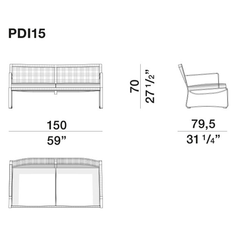 Двухместный уличный диван PHOENIX Sofa в Краснодаре