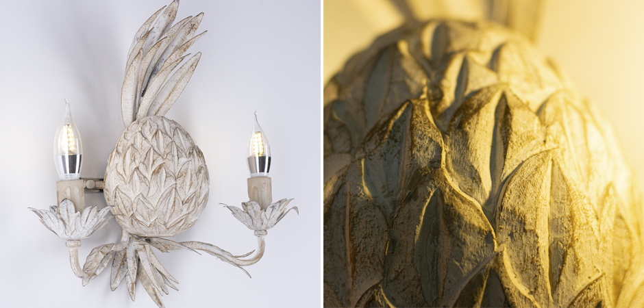 Бра Ананас белый прованс Pineapple Wall Lamp Бра Ананас белый прованс Pineapple Wall Lamp - Loft-Concept в Краснодаре