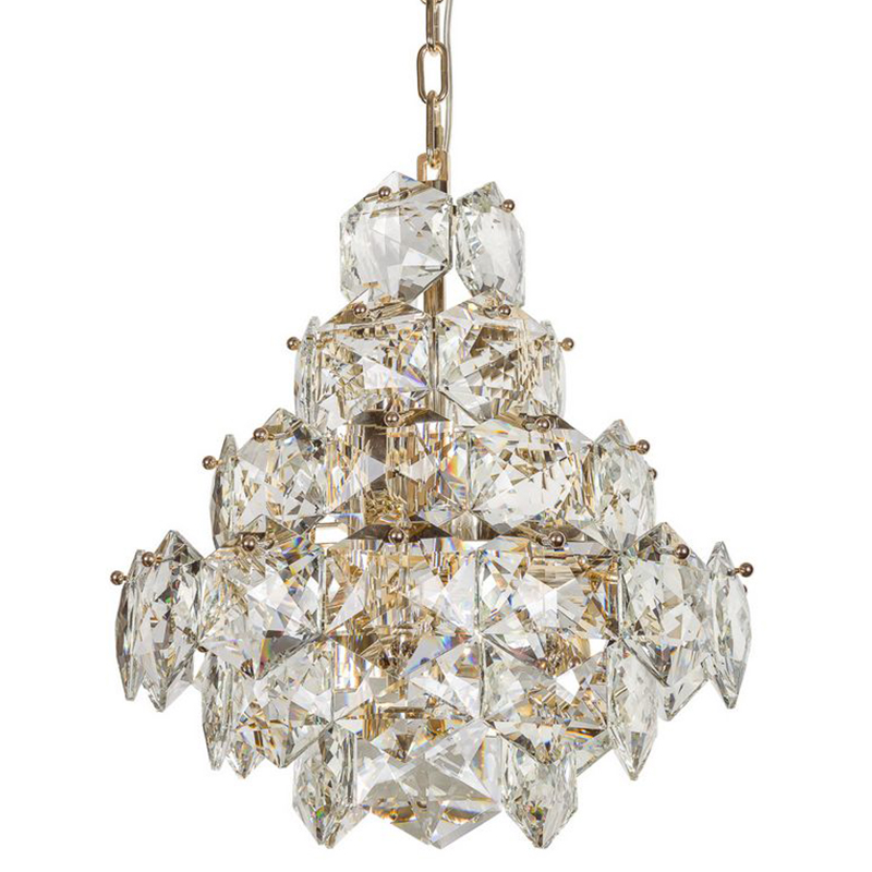 Люстра Tiers Crystal Light Chandelier Gold 45 Золотой Прозрачное Стекло в Краснодаре | Loft Concept 