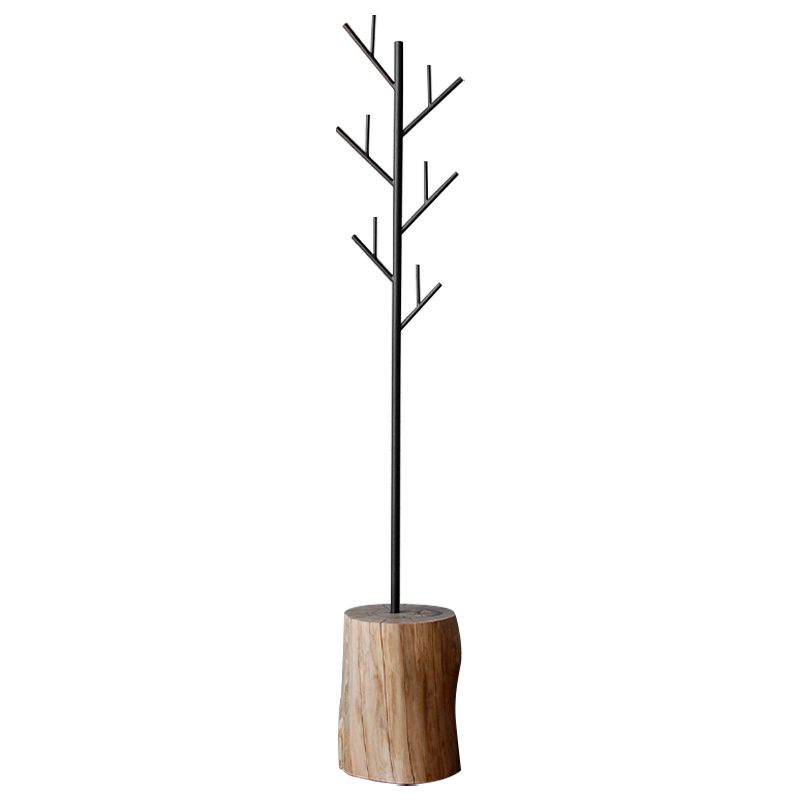 Вешалка Metal Branches and Stump Floor Hanger Black Черный Светлый дуб в Краснодаре | Loft Concept 