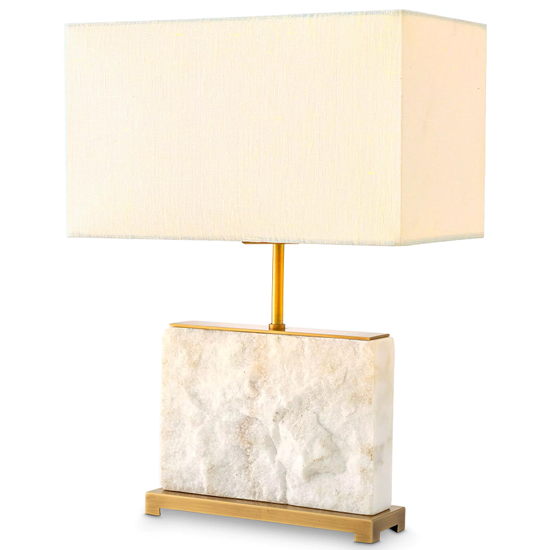 Настольная лампа Eichholtz Table Lamp Newton S Marble Белый Мрамор Bianco Латунь Кремовый в Краснодаре | Loft Concept 