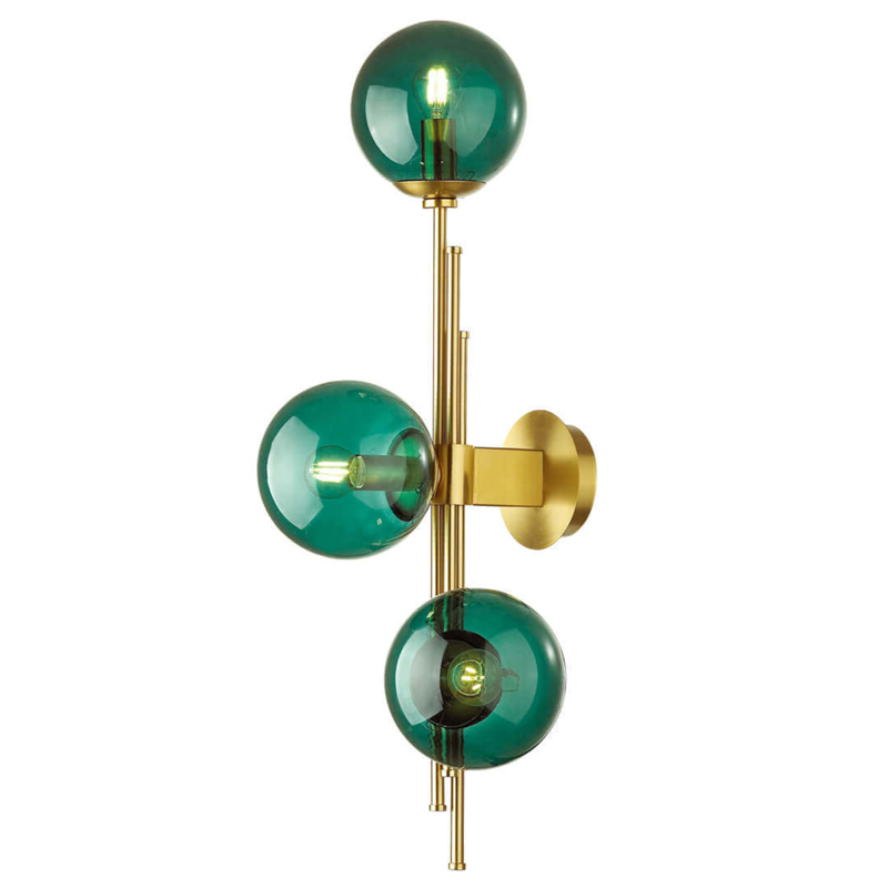 Бра TRILOGY WALL SCONCE Turquoise glass 70 Латунь в Краснодаре | Loft Concept 