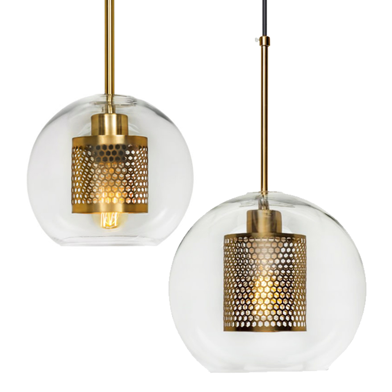 Perforated Vessel Pendant Lamp Gold Ball Золотой Прозрачное Стекло в Краснодаре | Loft Concept 