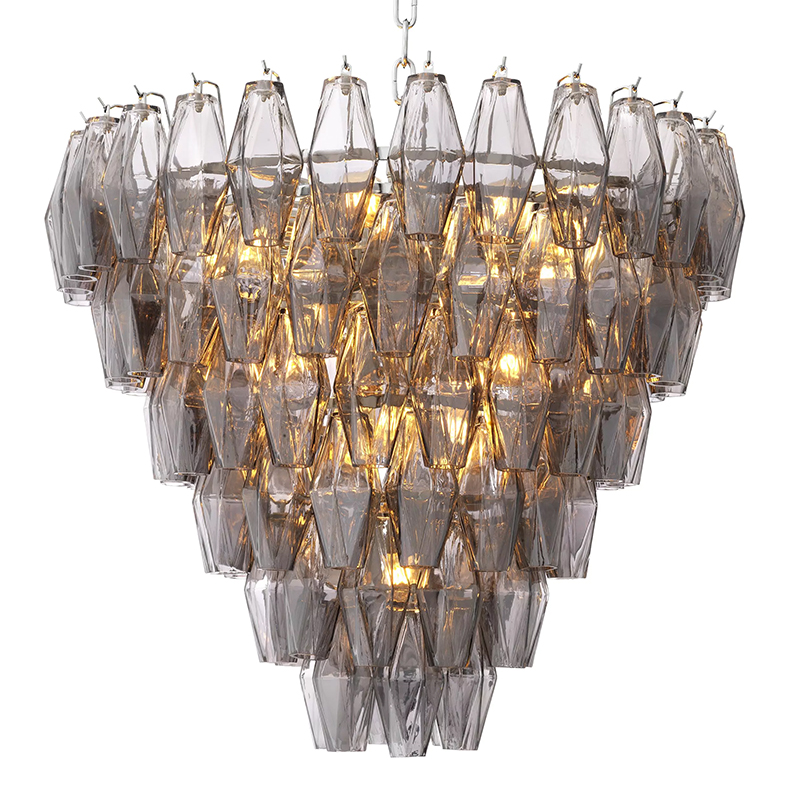 Люстра Eichholtz Chandelier Benini S Никель Стекло Смок в Краснодаре | Loft Concept 