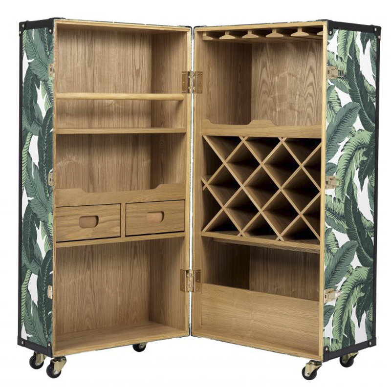 Винный шкаф Eichholtz Wine Cabinet Martini Bianco Tropical Белый Зеленый Древесина Золотой в Краснодаре | Loft Concept 