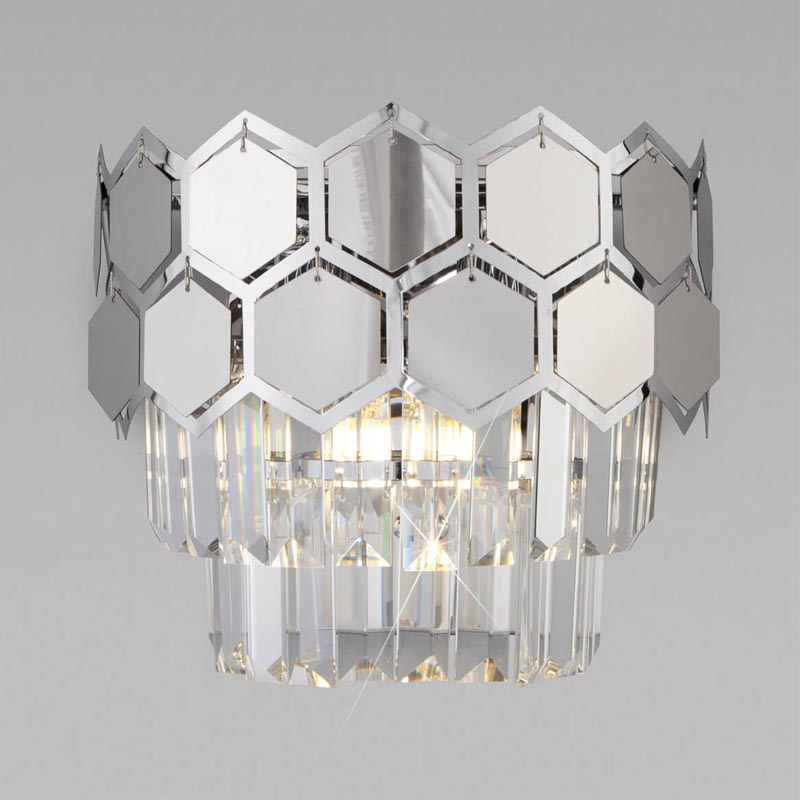 Бра Hanging Hexagon Moira Sconce chrome Прозрачный (Transparent) Хром в Краснодаре | Loft Concept 