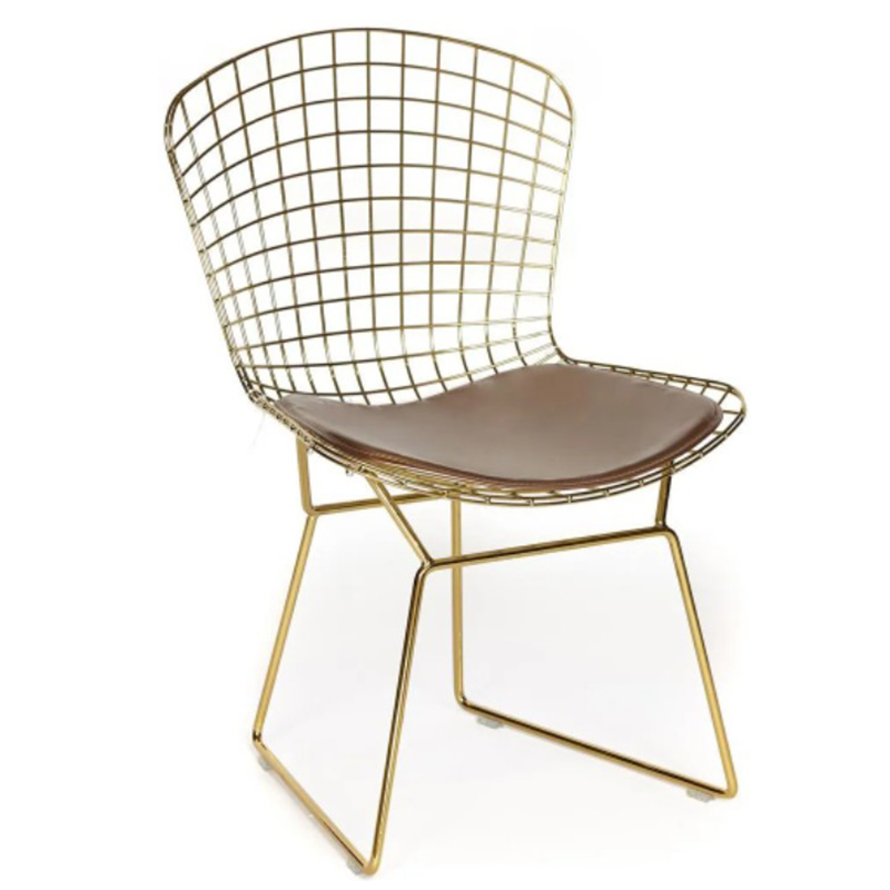 Стул Bertoia Chair Gold Золотой Коричневый в Краснодаре | Loft Concept 