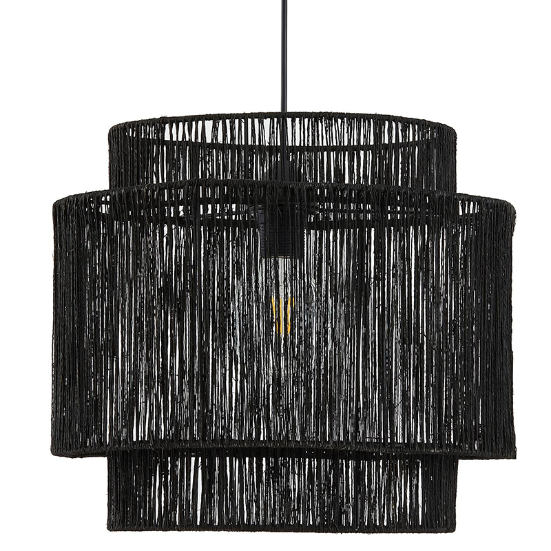 Подвесной светильник Signe Wicker Hemp Black Dual Черный в Краснодаре | Loft Concept 