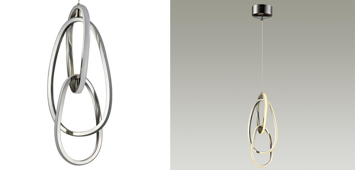 Подвесной светильник 3 Chain Link Chrome 42 - фото