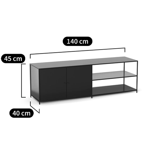 ТВ-тумба из металла с 2-мя дверцами и полками Damian Metal TV Stand в Краснодаре