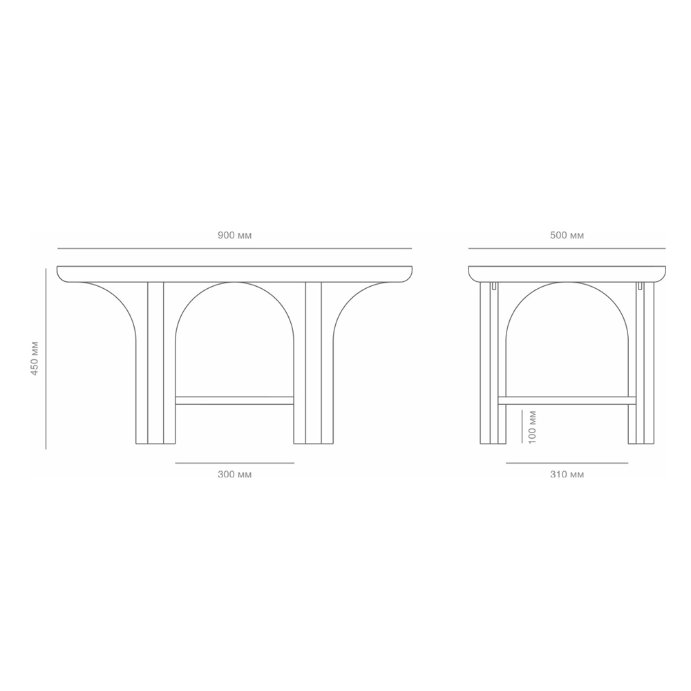 Стол кофейный деревянный с арочным основанием Arch Passage Стол кофейный деревянный с арочным основанием Arch Passage в Краснодаре