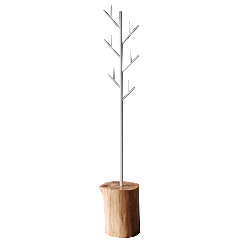 Вешалка Metal Branches and Stump Floor Hanger White Белый Светлый дуб в Краснодаре | Loft Concept 