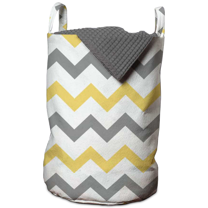 Корзина Mustard and Gray Chevron Basket Горчичный Серый Белый в Краснодаре | Loft Concept 