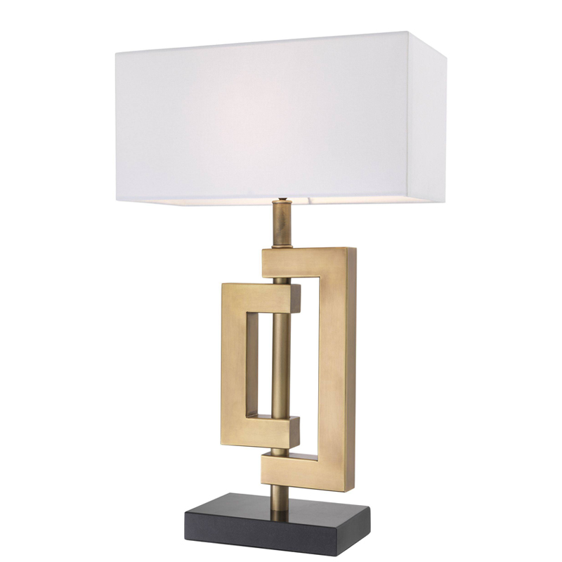 Настольная лампа Eichholtz Table Lamp Leroux brass Белый Латунь Античная полированная Черный в Краснодаре | Loft Concept 