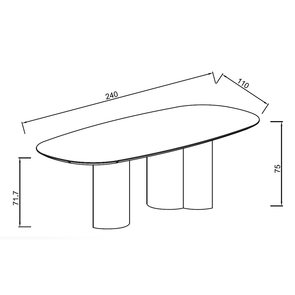 Стол обеденный мраморный с колоннами Marble Column Table в Краснодаре
