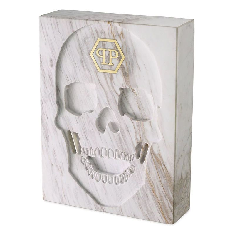 Статуэтка Philipp Plein Marble Skull book Белый Мрамор Bianco в Краснодаре | Loft Concept 