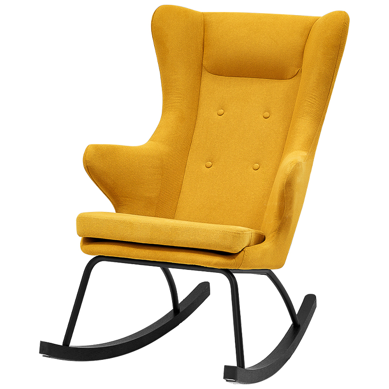 Rocking chair DORIA YELLOW Кресло-Качалка Желтое Желтый Черный в Краснодаре | Loft Concept 