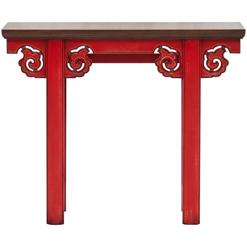 Деревянная консоль в китайском стиле красная Tang Console Table Красный Коричневый в Краснодаре | Loft Concept 