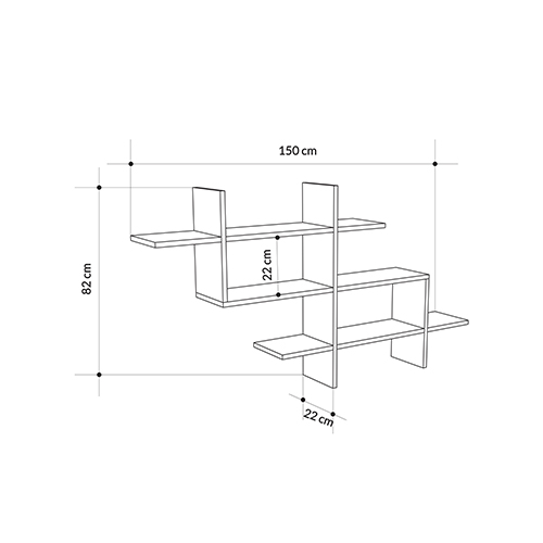 Полка фигурная подвесная цвета антрацит HALIC BOOKCASE ANTHRACITE в Краснодаре