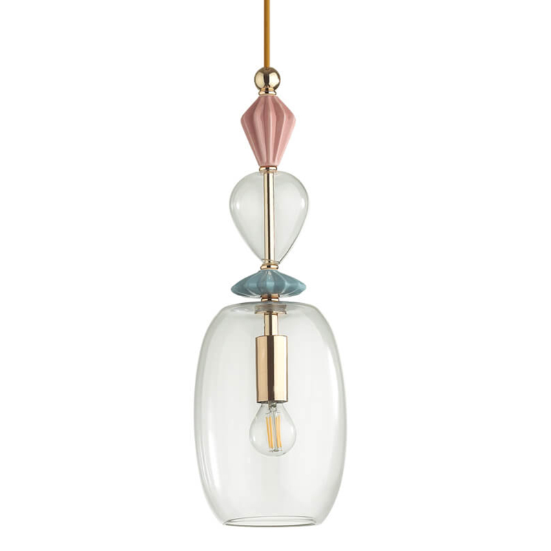 Подвесной светильник Iris Glas hanging lamp candy B Прозрачное Стекло Розовый пастельный Голубой в Краснодаре | Loft Concept 