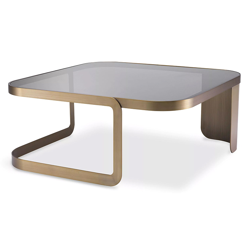 Кофейный стол Eichholtz Coffee Table Numa Стекло Смок Латунь в Краснодаре | Loft Concept 