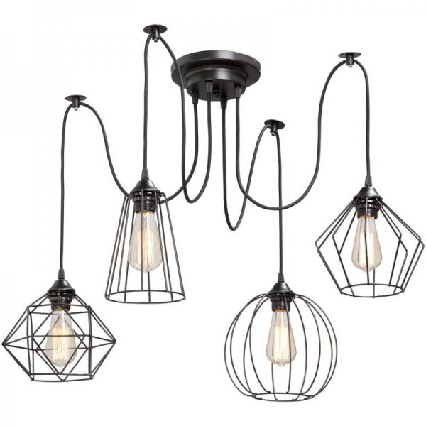 Люстра Loft Industrial 4 wire Cage Differ Pendant  в Краснодаре | Loft Concept 