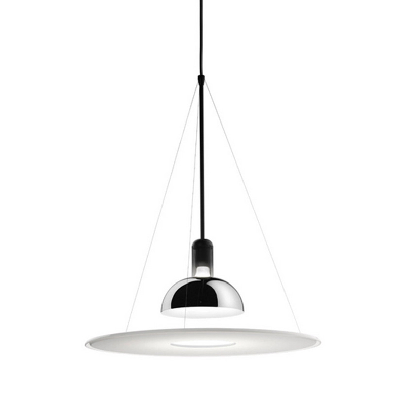 Подвесной светильник Flos Frisbi Lamp Сталь Белое матовое стекло в Краснодаре | Loft Concept 