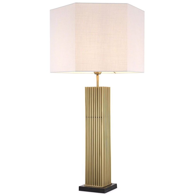 Настольная лампа Eichholtz Table Lamp Viggo Brass Латунь Белый в Краснодаре | Loft Concept 