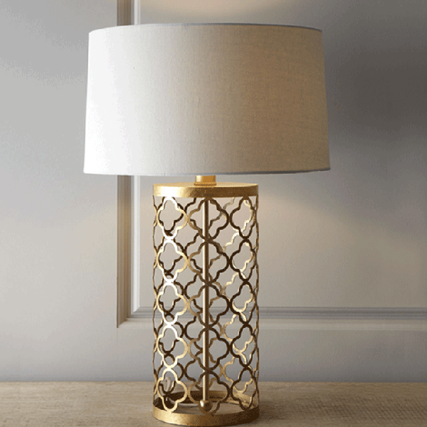 Настольная лампа Regina-Andrew Design Quatrefoil Drum Lamp Латунь в Краснодаре | Loft Concept 