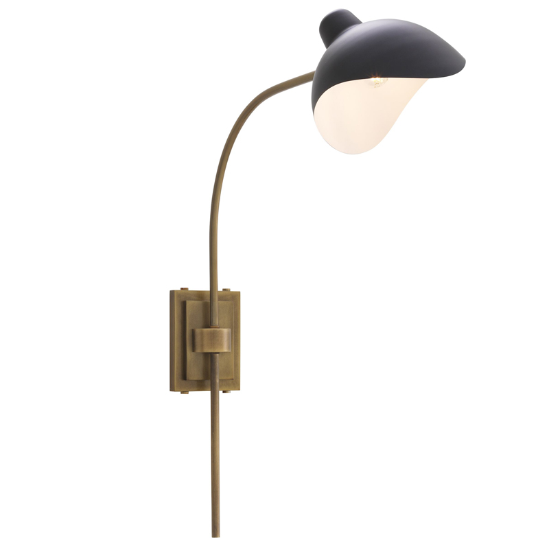 Бра Eichholtz Wall Lamp Pelham Brass Черный Латунь Античная полированная в Краснодаре | Loft Concept 