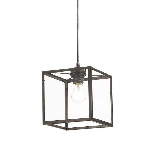 Подвесной светильник Loft Industrial Ortogonal Pendant Cube Brown Прозрачное Стекло Коричневый в Краснодаре | Loft Concept 