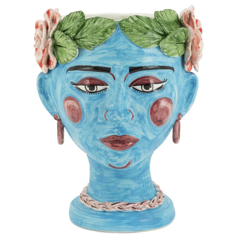 Ваза VASE HEAD SELVA COLOR Light blue Винтажный голубой Зеленый в Краснодаре | Loft Concept 