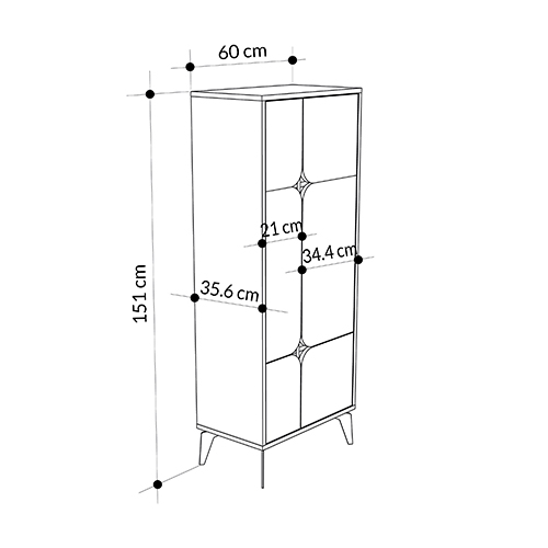 Комод белый с 4-мя дверцами на металлических ножках SPARK MULTIPURPOSE CABINET WHITE в Краснодаре