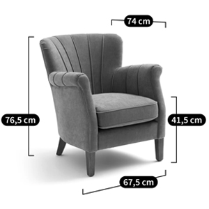 Кресло велюровое на ножках из массива ясеня Jessie Armchair в Краснодаре