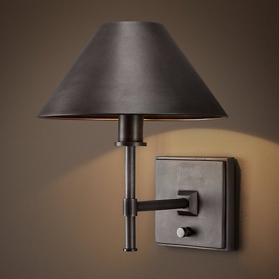 Бра RH Petite Candlestick SCONCE Aged steel Графит в Краснодаре | Loft Concept 