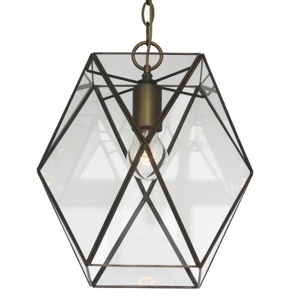 Подвесной светильник Rombius Pendant I clear glass Латунь Античная полированная в Краснодаре | Loft Concept 