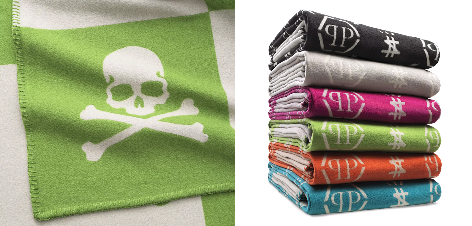 Плед Philipp Plein Plaid Cashmere Skul Green - фото