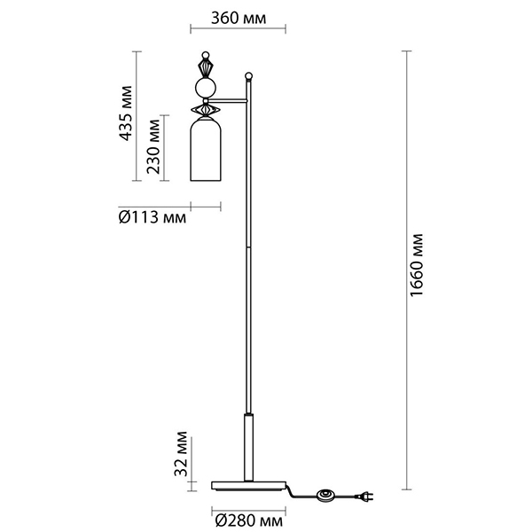 Торшер Iris Glass Floor lamp Candy chrome в Краснодаре